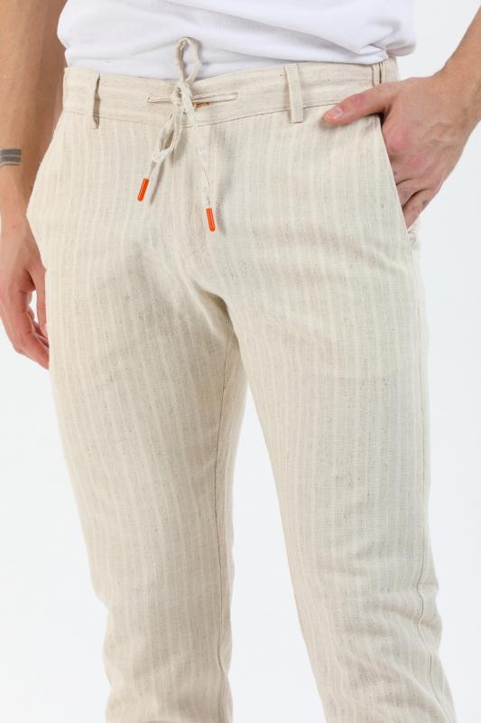  Keten Erkek Pantolon Natural 