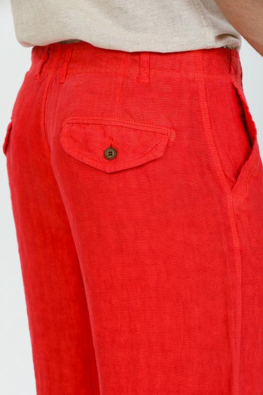 %100 Keten Erkek Şort Nar