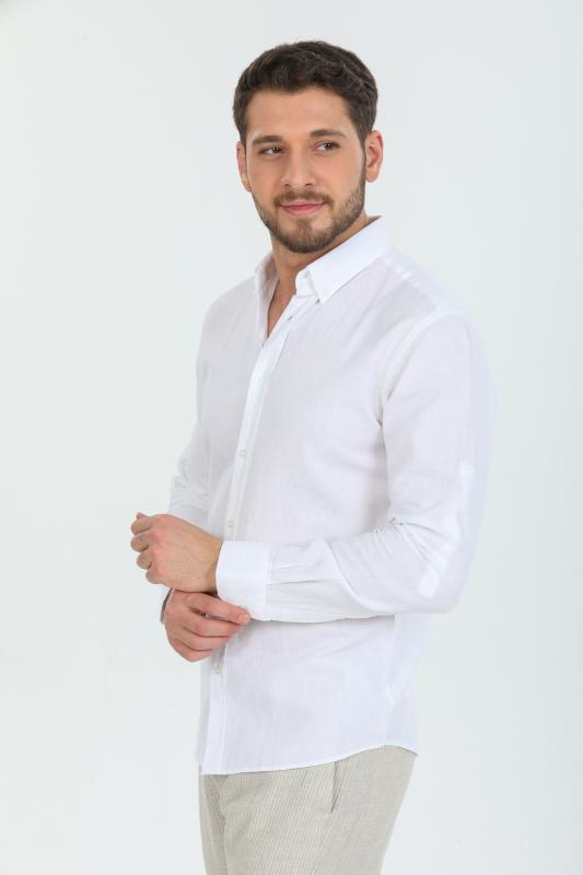 Keten Gömlek Beyaz